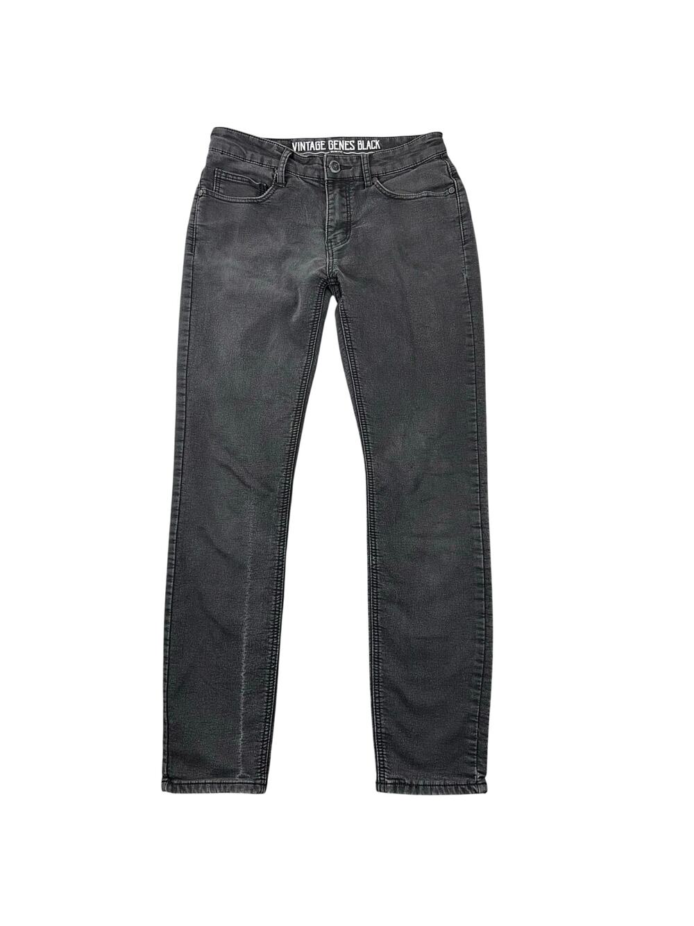 VGB Vintage Genes Black Slim Fit Jeans Washed Gray Stretch Denim - 28x30